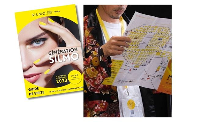 Visitor consulting the SILMO Paris map